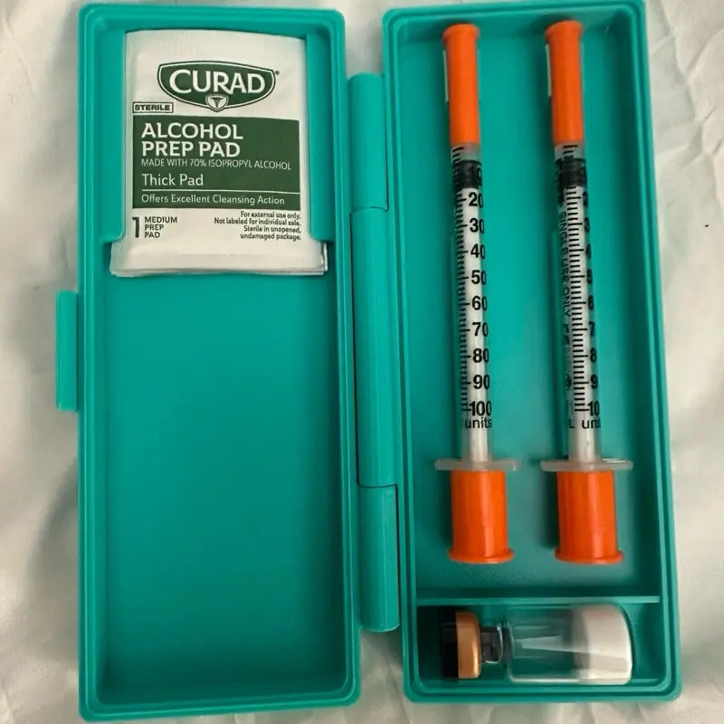 Peptide Mini Storage Case - 3ml Vial, Alcohol Wipes, and Syringes